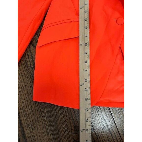 Generation Love Hudson Crepe Blazer Jacket Padded Shoulder Pockets Papaya S NEW - Picture 2 of 10